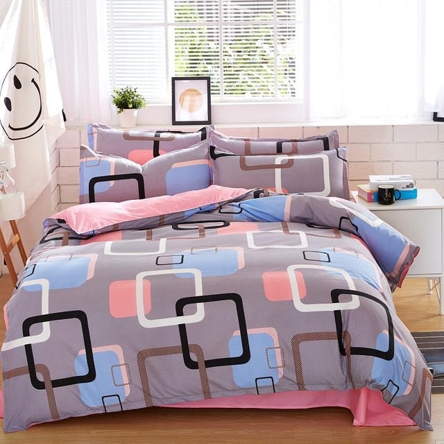 bedding sets cotton set Reactive Printing hot sale comforter bed set Queen full size 4 pcs