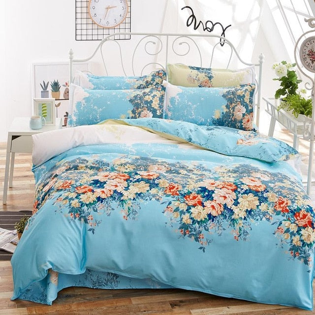 bedding sets cotton set Reactive Printing hot sale comforter bed set Queen full size 4 pcs