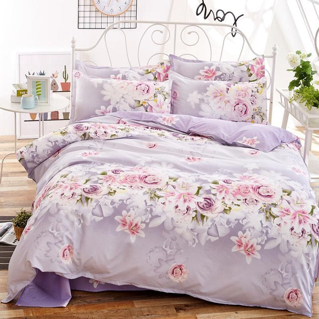 bedding sets cotton set Reactive Printing hot sale comforter bed set Queen full size 4 pcs