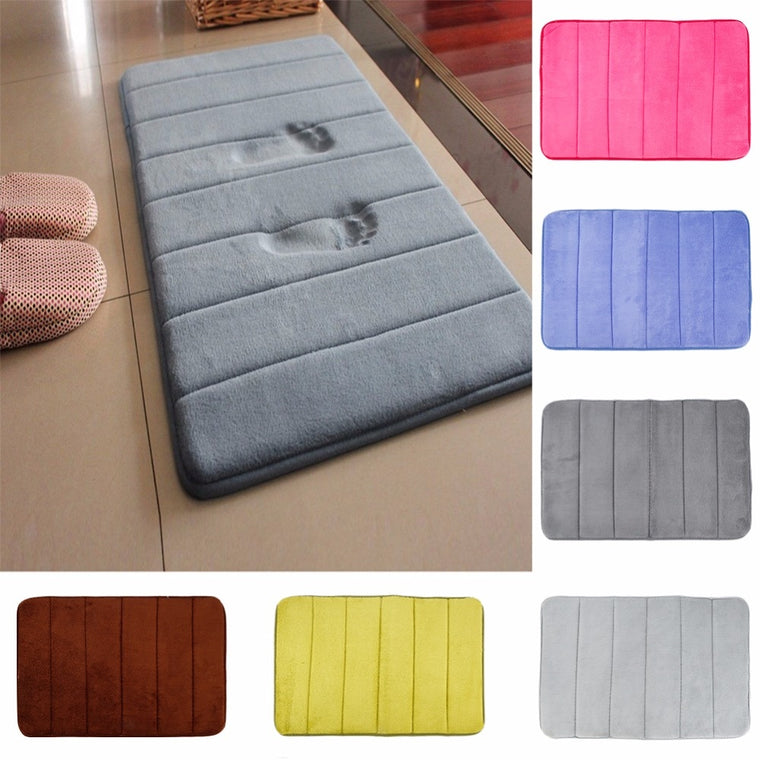 Dropship 40*60cm Bath Mat Bathroom Carpet Rug coral fleece Memory Foam Bathroom Mat kitchen Door Floor tapis de bain