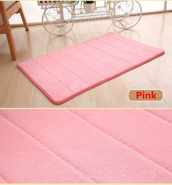 Dropship 40*60cm Bath Mat Bathroom Carpet Rug coral fleece Memory Foam Bathroom Mat kitchen Door Floor tapis de bain