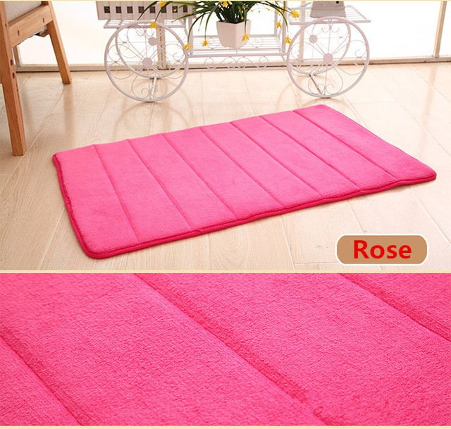 Dropship 40*60cm Bath Mat Bathroom Carpet Rug coral fleece Memory Foam Bathroom Mat kitchen Door Floor tapis de bain