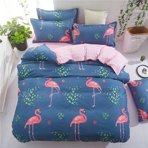 Classic bedding set 5 size grey blue flower bed linen 4pcs/set duvet cover set Pastoral bed sheet AB side duvet cover 2019 bed