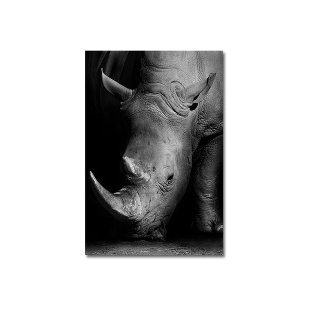 Nordic Canvas Art Painting Black White Giraffe Elephant Zebra Lion Print Animal Wall Art Poster Living Room Home Decor Painting