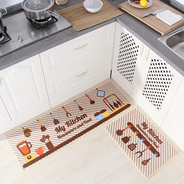 Long Kitchen Mat Bath Carpet Floor Mat Home Entrance Doormat Tapete Absorbent Bedroom Living Room Floor Mats Modern Kitchen Rug