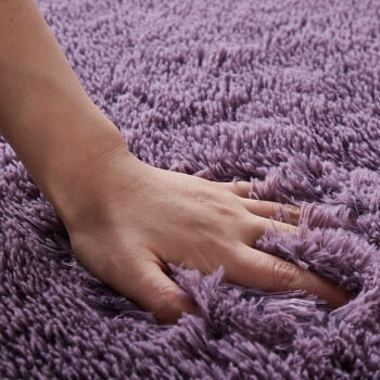 Thickened washed silk hair non-slip carpet living room coffee table blanket Bedroom bedside mat yoga rugs solid color plush