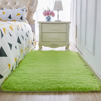 Thickened washed silk hair non-slip carpet living room coffee table blanket Bedroom bedside mat yoga rugs solid color plush