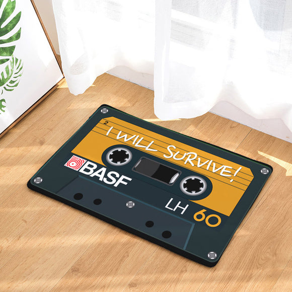 Vintage Entrance Anti-Slip Doormat Magnetic casset Tape Mix Tape Carpets Bedroom Rugs Decorative Stair Mats Home felpudo deurmat
