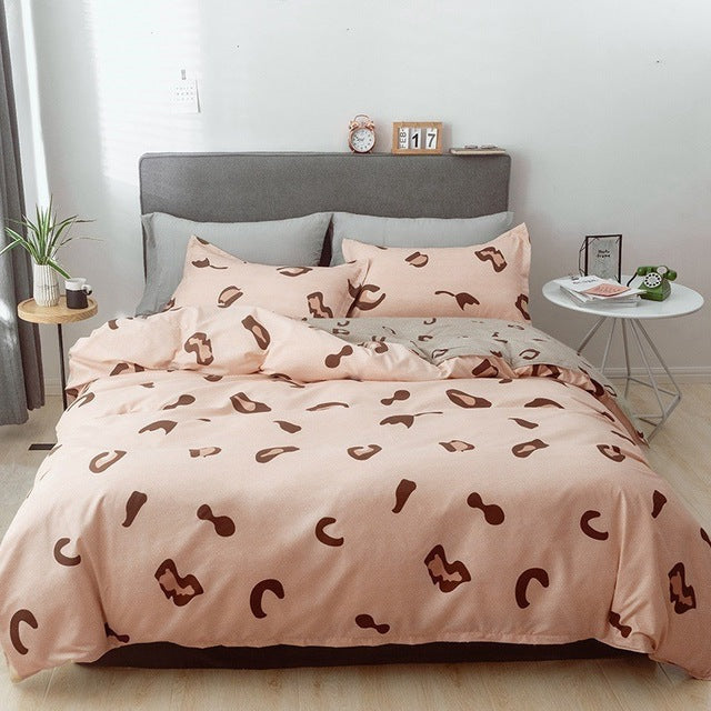 Solstice Home Textile Black Lattice Duvet Cover Pillowcase Bed Sheet Simple Boy Girls Bedding Sets 3/4Pcs Single Double Bedlinen