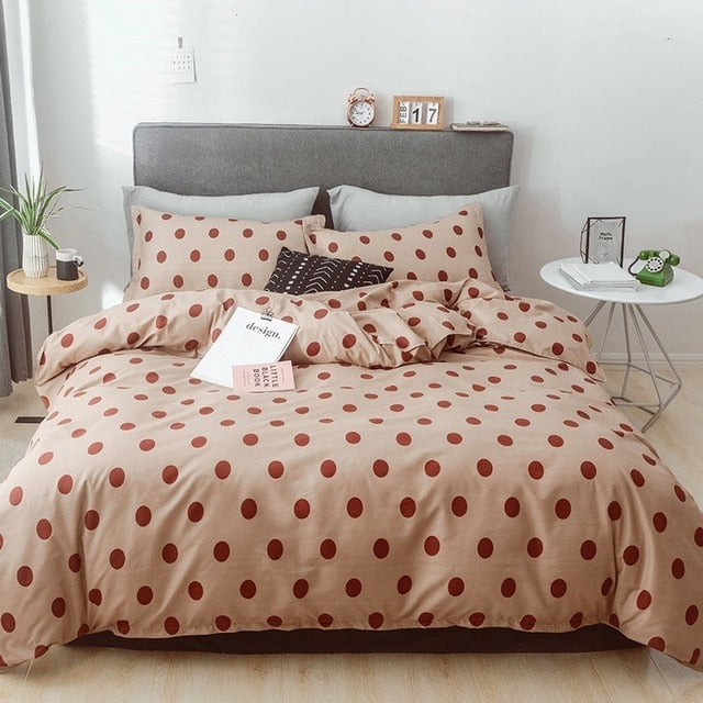 Solstice Home Textile Black Lattice Duvet Cover Pillowcase Bed Sheet Simple Boy Girls Bedding Sets 3/4Pcs Single Double Bedlinen