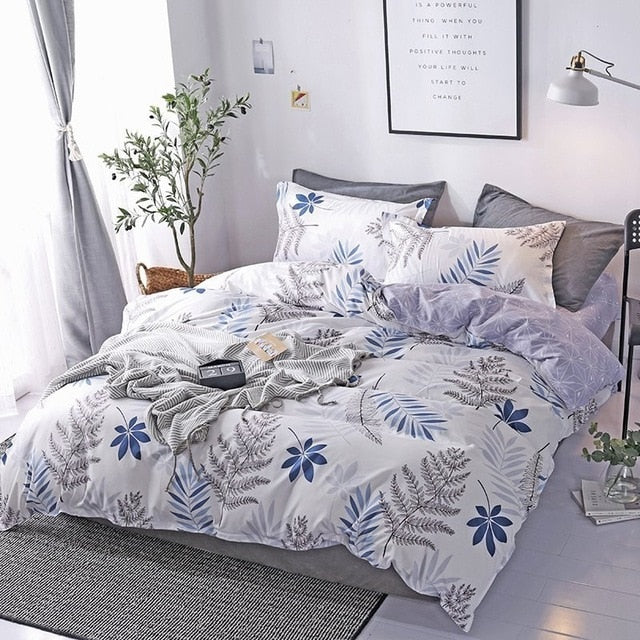 Solstice Home Textile Black Lattice Duvet Cover Pillowcase Bed Sheet Simple Boy Girls Bedding Sets 3/4Pcs Single Double Bedlinen