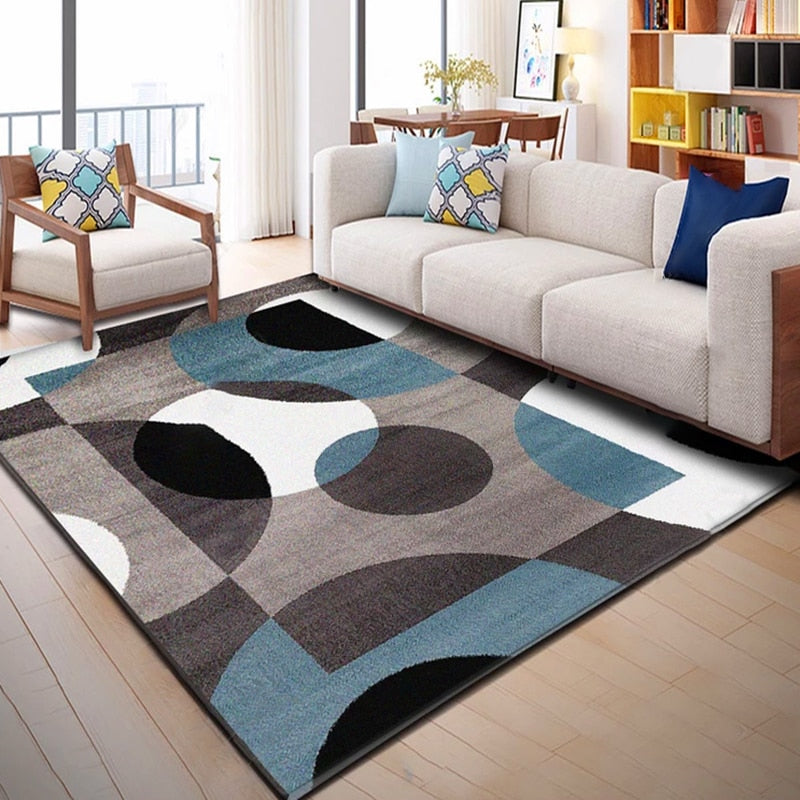 Nordic Geometric Carpets Living Room Bedroom Study Bedside Carpet Rectangle Modern Decor Rug Household Sofa Yoga 3D Blanket Mat
