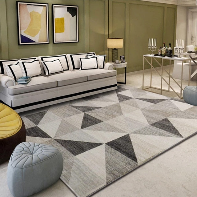 Nordic Geometric Carpets Living Room Bedroom Study Bedside Carpet Rectangle Modern Decor Rug Household Sofa Yoga 3D Blanket Mat