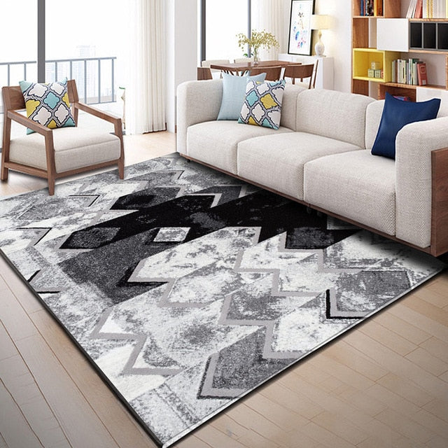 Nordic Geometric Carpets Living Room Bedroom Study Bedside Carpet Rectangle Modern Decor Rug Household Sofa Yoga 3D Blanket Mat