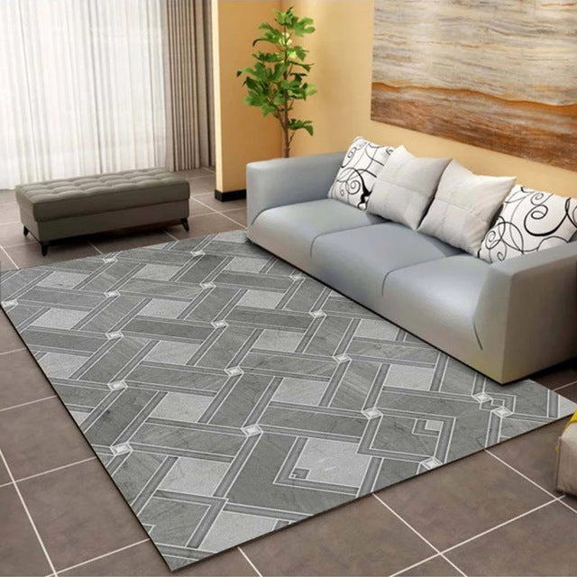 Nordic Geometric Carpets Living Room Bedroom Study Bedside Carpet Rectangle Modern Decor Rug Household Sofa Yoga 3D Blanket Mat