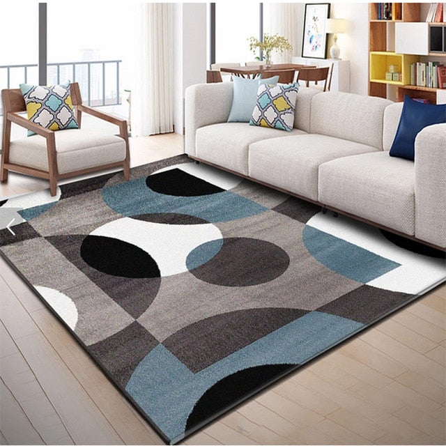 Nordic Geometric Carpets Living Room Bedroom Study Bedside Carpet Rectangle Modern Decor Rug Household Sofa Yoga 3D Blanket Mat