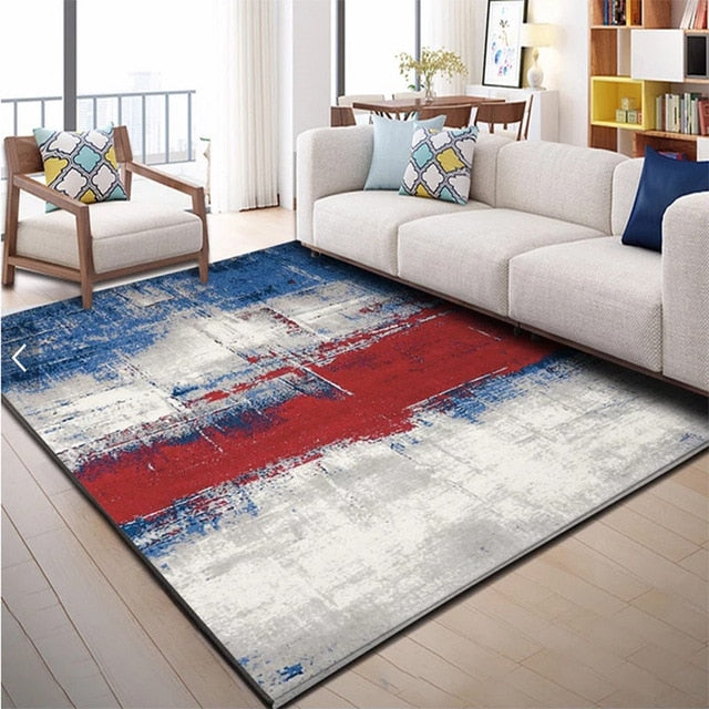 Nordic Geometric Carpets Living Room Bedroom Study Bedside Carpet Rectangle Modern Decor Rug Household Sofa Yoga 3D Blanket Mat