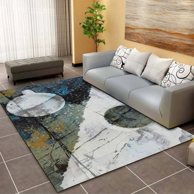 Nordic Geometric Carpets Living Room Bedroom Study Bedside Carpet Rectangle Modern Decor Rug Household Sofa Yoga 3D Blanket Mat