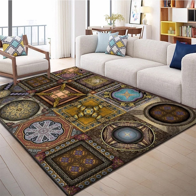 Nordic Geometric Carpets Living Room Bedroom Study Bedside Carpet Rectangle Modern Decor Rug Household Sofa Yoga 3D Blanket Mat