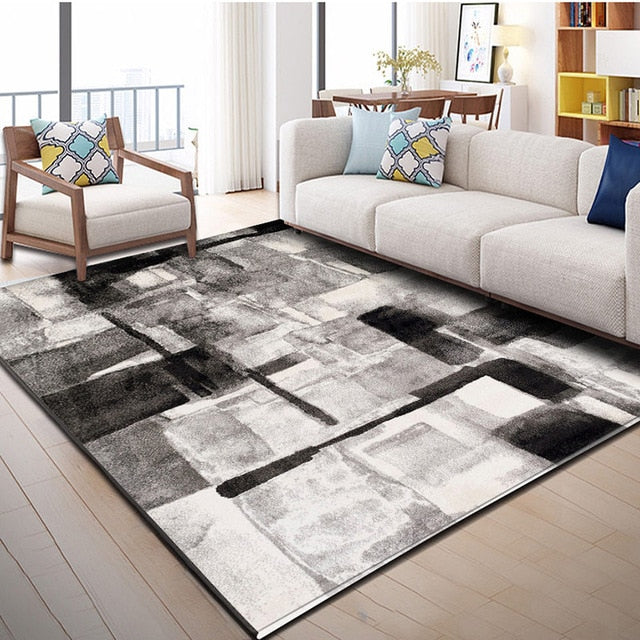 Nordic Geometric Carpets Living Room Bedroom Study Bedside Carpet Rectangle Modern Decor Rug Household Sofa Yoga 3D Blanket Mat