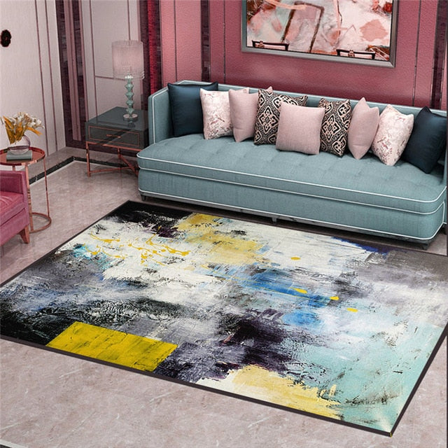 Nordic Geometric Carpets Living Room Bedroom Study Bedside Carpet Rectangle Modern Decor Rug Household Sofa Yoga 3D Blanket Mat