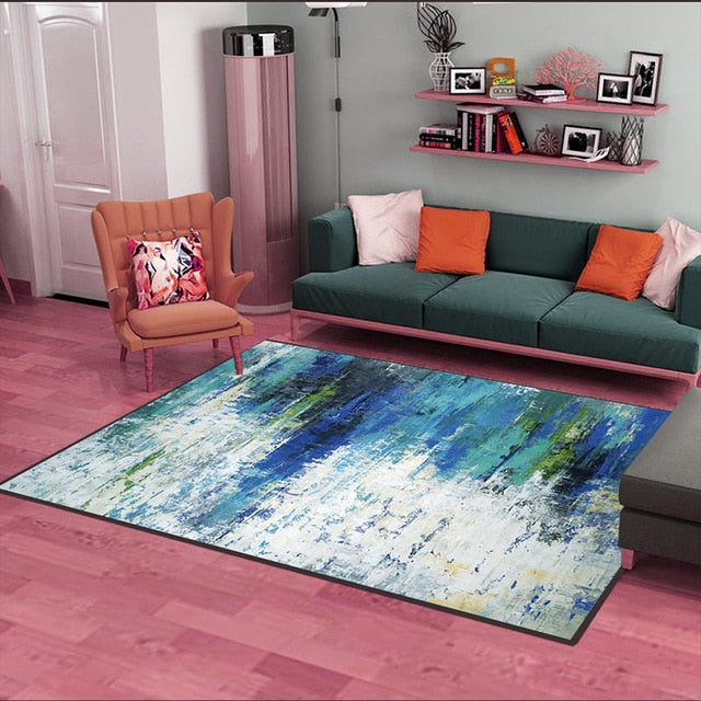 Nordic Geometric Carpets Living Room Bedroom Study Bedside Carpet Rectangle Modern Decor Rug Household Sofa Yoga 3D Blanket Mat
