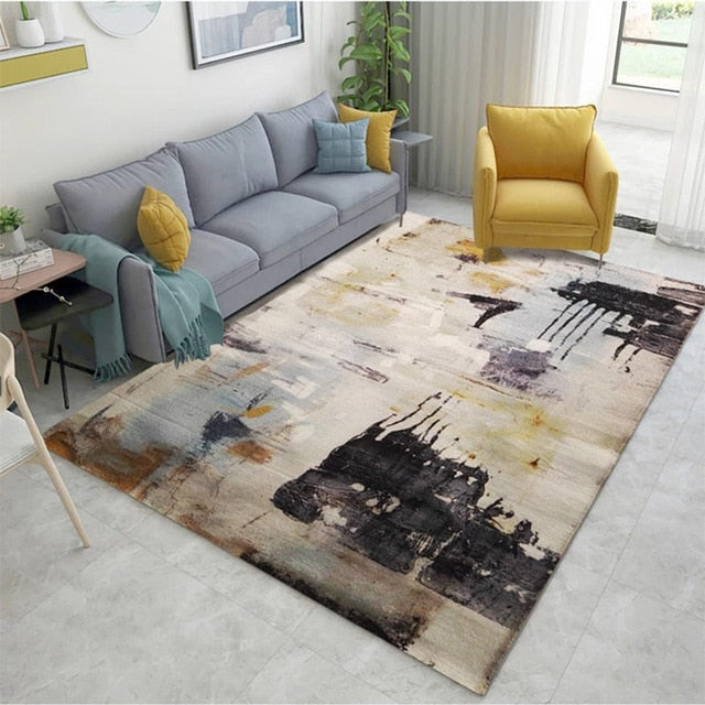 Nordic Geometric Carpets Living Room Bedroom Study Bedside Carpet Rectangle Modern Decor Rug Household Sofa Yoga 3D Blanket Mat
