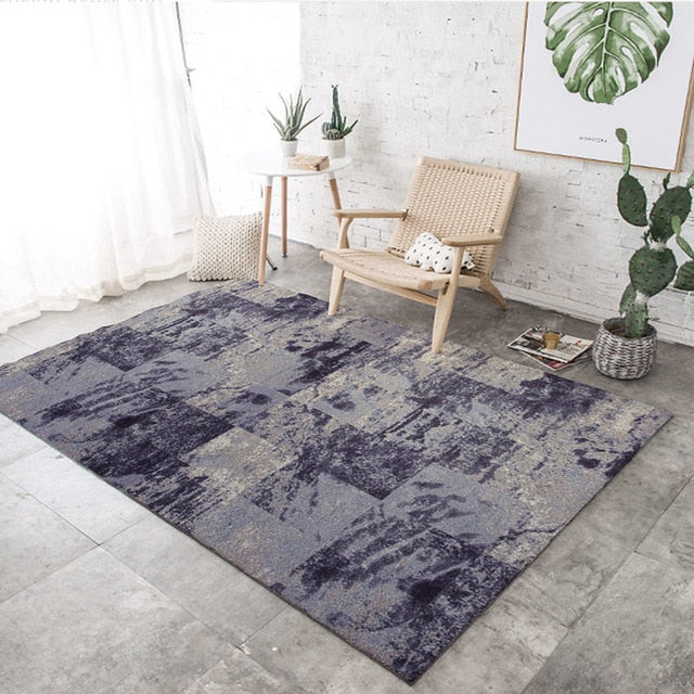 Nordic Geometric Carpets Living Room Bedroom Study Bedside Carpet Rectangle Modern Decor Rug Household Sofa Yoga 3D Blanket Mat