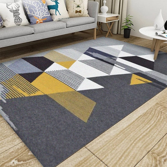Nordic Geometric Carpets Living Room Bedroom Study Bedside Carpet Rectangle Modern Decor Rug Household Sofa Yoga 3D Blanket Mat