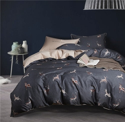 Egyptian Cotton Soft Duvet Cover Fitted/Bed sheet set Multi Color Flamingo Paisley Bedding Set Twin Queen King size 4Pieces