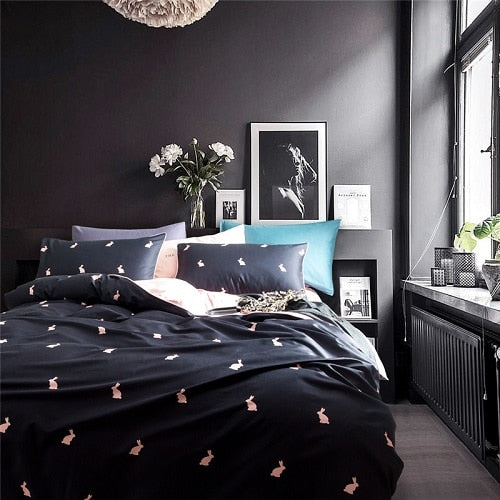 Egyptian Cotton Soft Duvet Cover Fitted/Bed sheet set Multi Color Flamingo Paisley Bedding Set Twin Queen King size 4Pieces