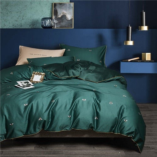 Egyptian Cotton Soft Duvet Cover Fitted/Bed sheet set Multi Color Flamingo Paisley Bedding Set Twin Queen King size 4Pieces