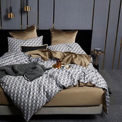 Egyptian Cotton Soft Duvet Cover Fitted/Bed sheet set Multi Color Flamingo Paisley Bedding Set Twin Queen King size 4Pieces