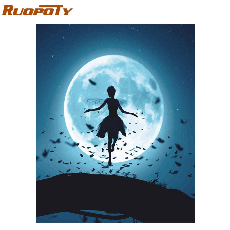 RUOPOTY Frame DIY Painting By Numbers Kit Dancer Abstract Modern Wall Art Picture Unique Gift Canvas Painting For Home Decors
