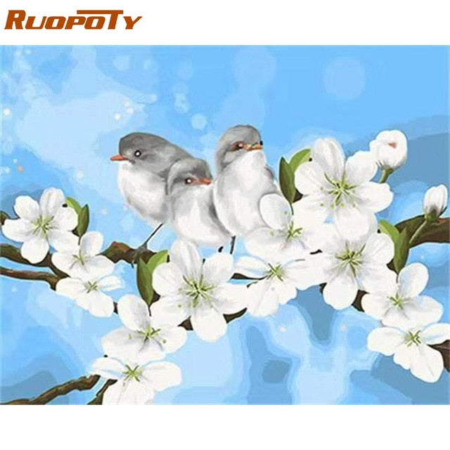 RUOPOTY Frame Forest Castle DIY Painting By Numbers Landscape Modern Wall Art Picture Paint By Numbers For Home Decors Artwork