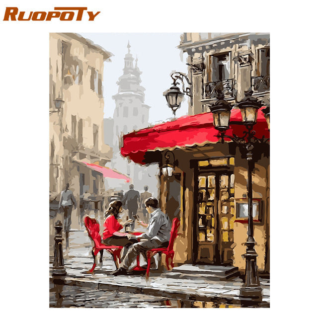 RUOPOTY Frame Sea Turtle DIY Painting By Numbers Calligraphy Painting Acrylic Paint By Numbers Kit Home Decor Wall Art Picture