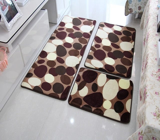 Soft Bath Mat Set Water Absorption Bathroom Carpet Rug Bathroom Mat Home Living Room Kitchen Door Floor Mat for Toilet Non-slip