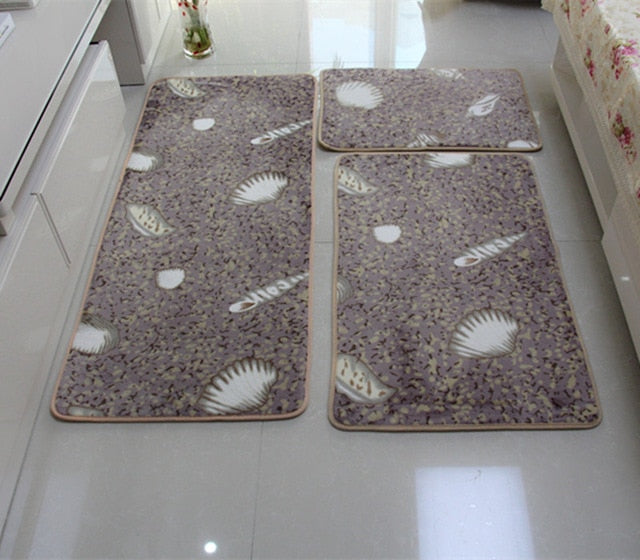Soft Bath Mat Set Water Absorption Bathroom Carpet Rug Bathroom Mat Home Living Room Kitchen Door Floor Mat for Toilet Non-slip