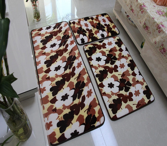 Soft Bath Mat Set Water Absorption Bathroom Carpet Rug Bathroom Mat Home Living Room Kitchen Door Floor Mat for Toilet Non-slip