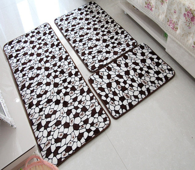 Soft Bath Mat Set Water Absorption Bathroom Carpet Rug Bathroom Mat Home Living Room Kitchen Door Floor Mat for Toilet Non-slip