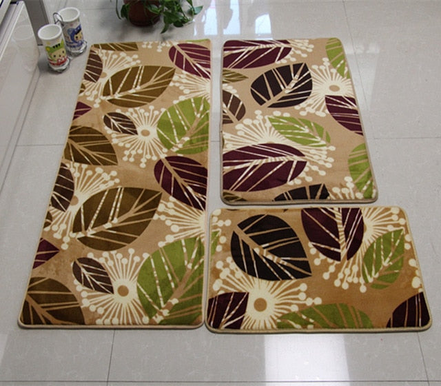 Soft Bath Mat Set Water Absorption Bathroom Carpet Rug Bathroom Mat Home Living Room Kitchen Door Floor Mat for Toilet Non-slip
